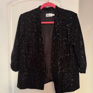 Eliza J Black Sequin Blazer